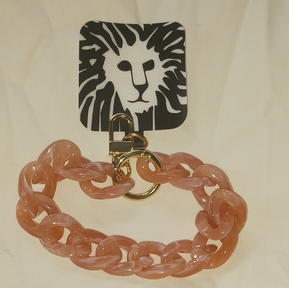 Anne Klein acrylic link chain bracelet/Keychain with Gold  Hardware